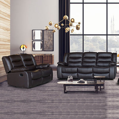 3+2 Seater Recliner Sofa In Faux Leather Lounge Couch in Brown