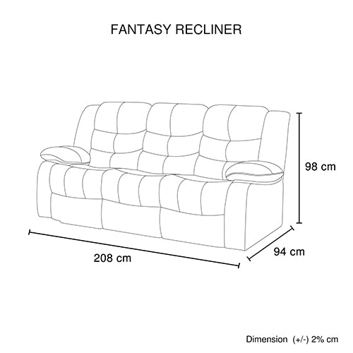 3+2 Seater Recliner Sofa In Faux Leather Lounge Couch in Brown