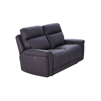 3+2+1 Seater Electric Recliner Sofa in Super Suede Fabric in Charcoal Color with Plastic Black Base