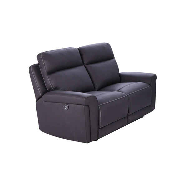 3+2+1 Seater Electric Recliner Sofa in Super Suede Fabric in Charcoal Color with Plastic Black Base