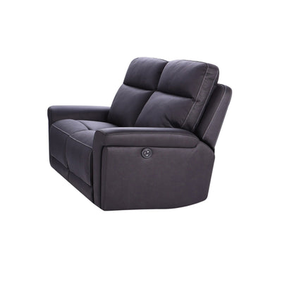 3+2+1 Seater Electric Recliner Sofa in Super Suede Fabric in Charcoal Color with Plastic Black Base