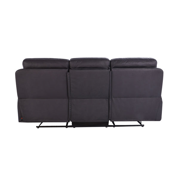 3+2+1 Seater Electric Recliner Sofa in Super Suede Fabric in Charcoal Color with Plastic Black Base