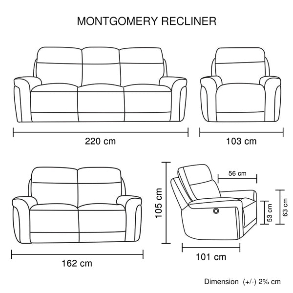 3+2+1 Seater Electric Recliner Sofa in Super Suede Fabric in Charcoal Color with Plastic Black Base