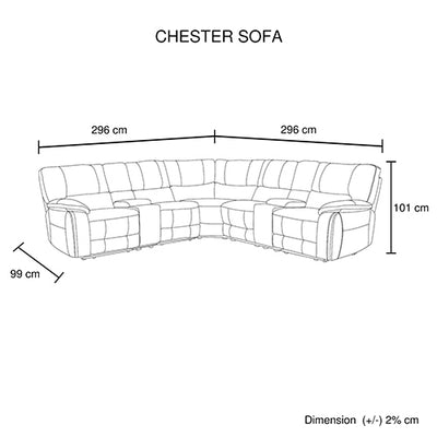 Round Corner Genuine Leather Dark Brown Electric Recliner with 2x Cup Holders Lounge Set for Living Room