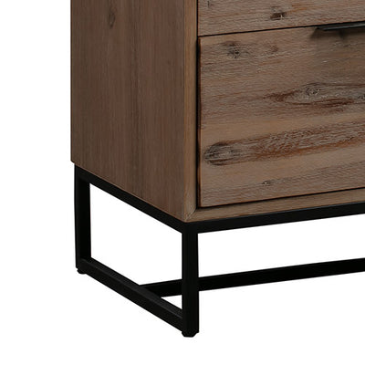 Tallboy with 4 Storage Drawers Assembled Solid Acacia Wooden Construction in Tea Colour