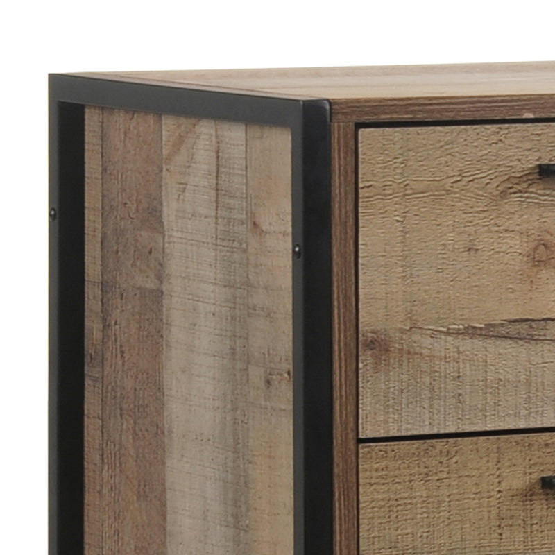 Tallboy 4 Storage Drawers Natural Wood Like Particle board Construction in Oak Colour