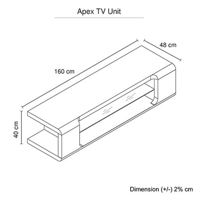 TV Cabinet with 2 Open Storage With Glossy MDF Entertainment Unit In White Color