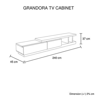 TV Cabinet with 2 Storage Drawers With High Glossy Assembled Entertainment Unit in Black & White colour