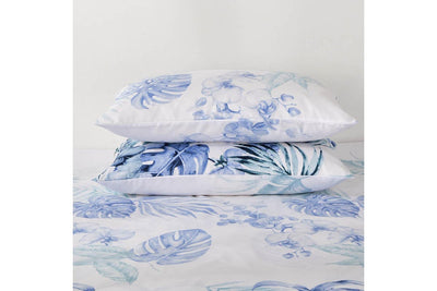 Luxton King Size Adelina Blue Teal Tropical Quilt Cover Set