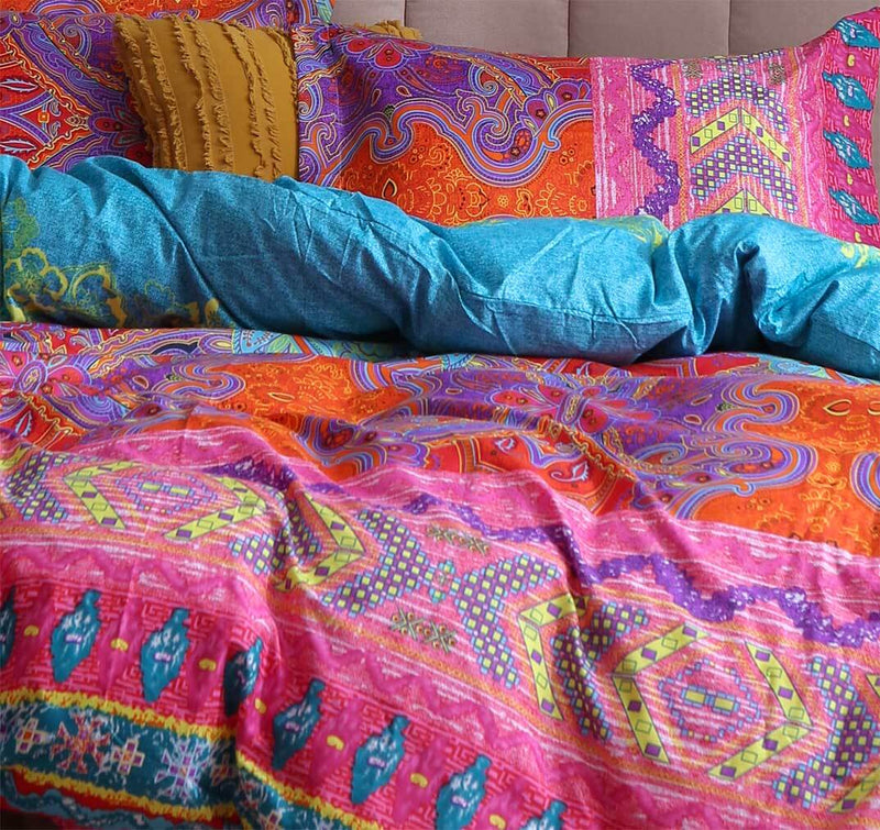 Luxton King Size 3pcs Boho Mandala Quilt Cover Set(3PCS)