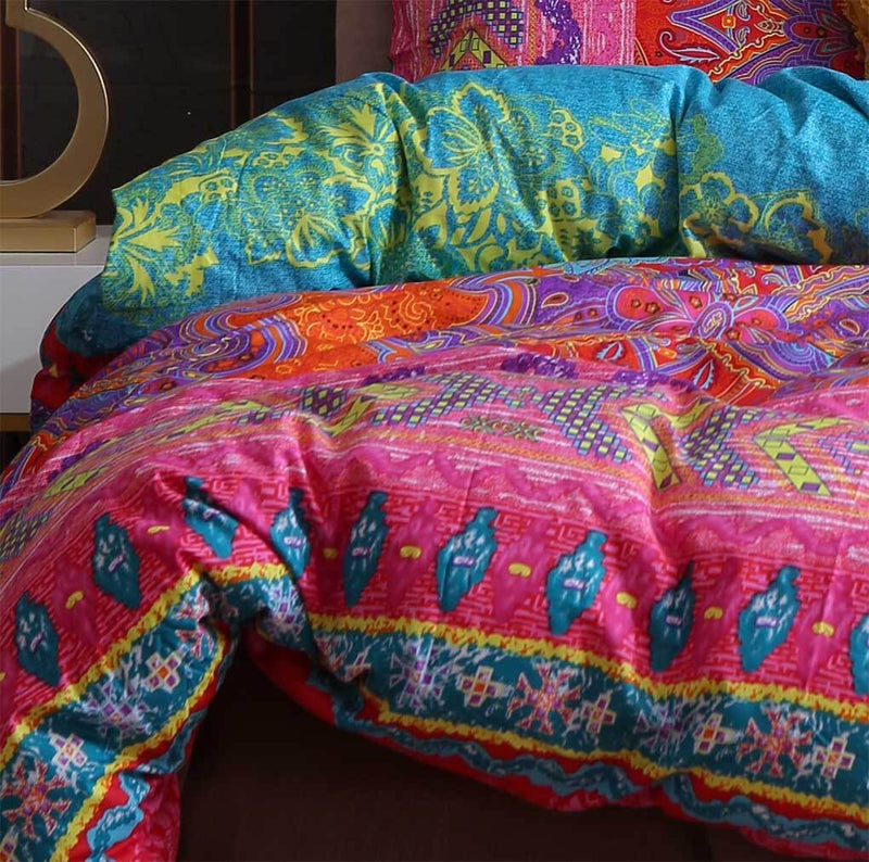 Luxton King Size 3pcs Boho Mandala Quilt Cover Set(3PCS)