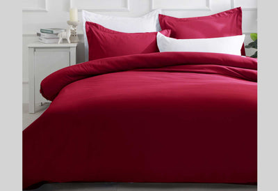 Luxton King Size Burgundy Quilt Cover Set (3PCS)