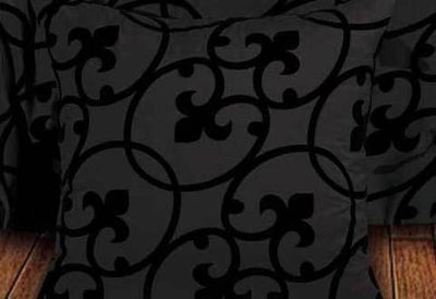 Luxton Queen Size Flocking Charcoal Black Quilt Cover Set (3PCS)