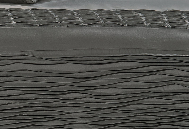 Luxton King Size Stone Grey Pintucking Quilt Cover Set (3PCS)