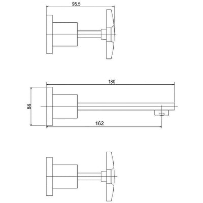 3pc Bath Mixer Set