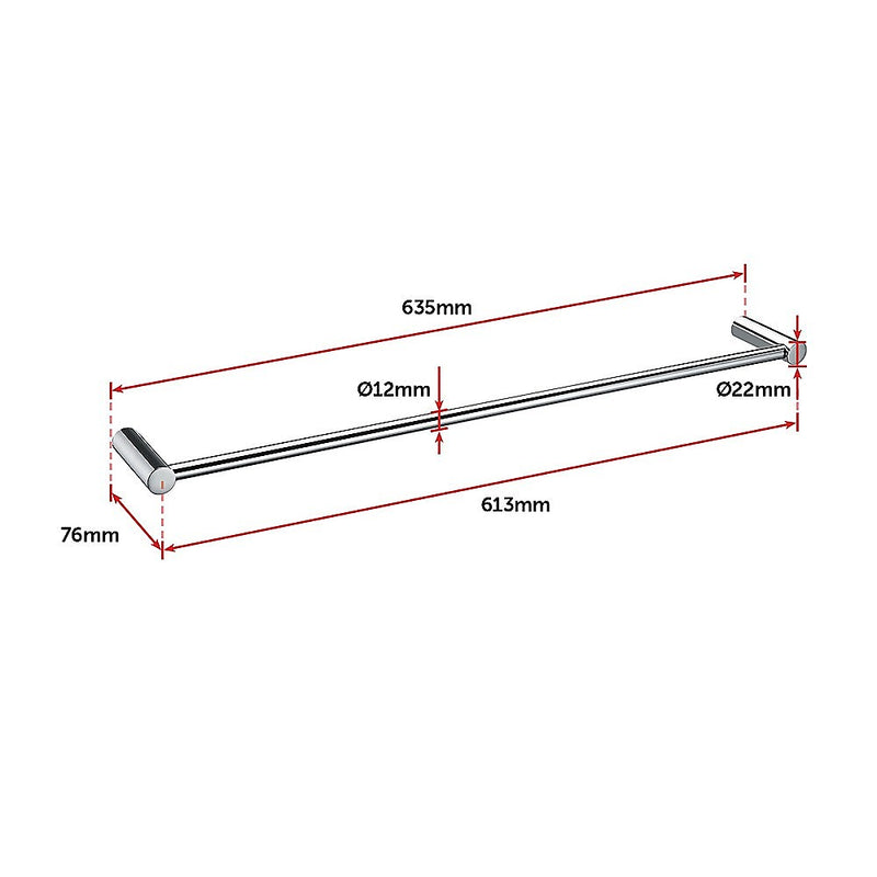 Single Towel Rail - 635mm