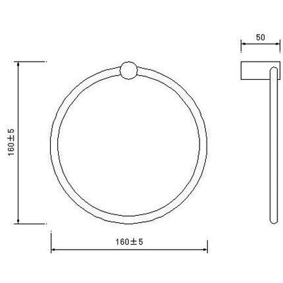 Towel Ring Rail Grade 304 Stainless Steel 20cm