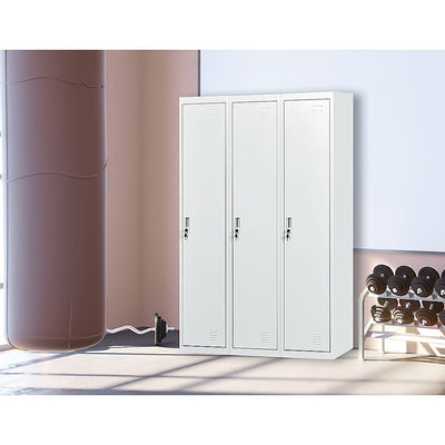 Three-Door Side by Side Office Gym Shed Storage Locker