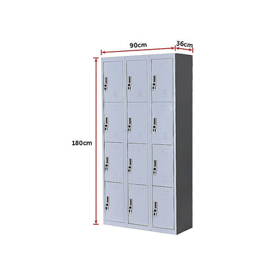 Twelve-Door Office Gym Shed Storage Locker