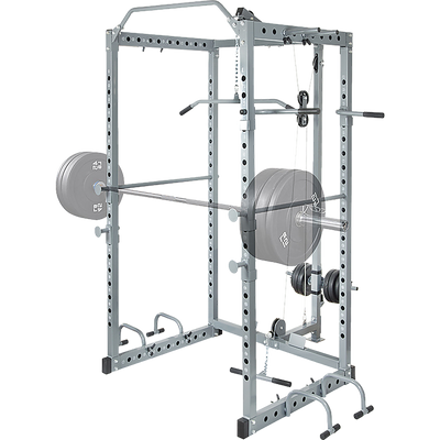 Power Rack Squat Cage Stands w Lat Pulldown Home Gym