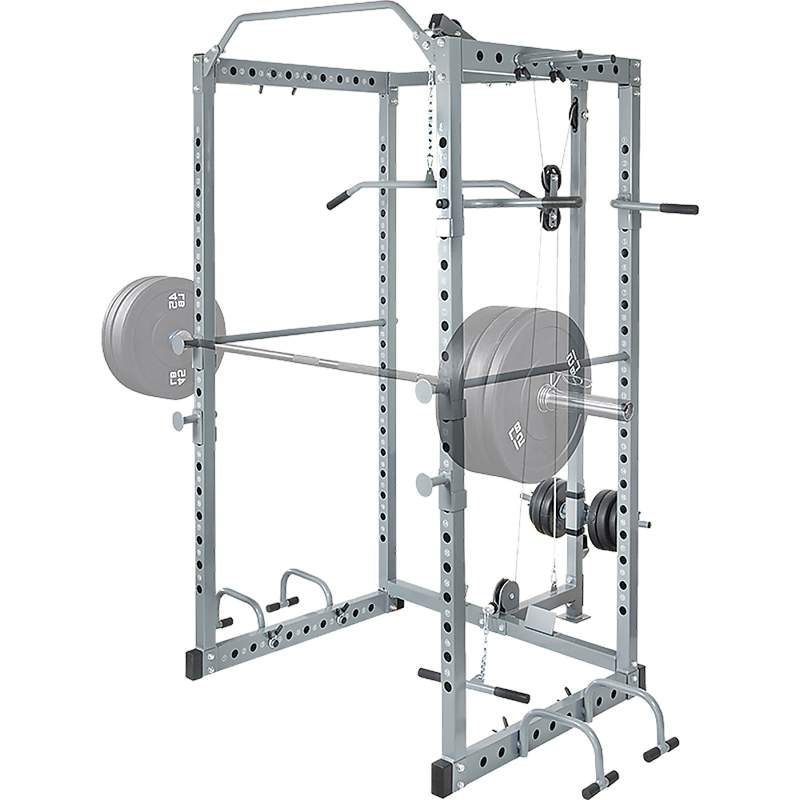 Power Rack Squat Cage Stands w Lat Pulldown Home Gym