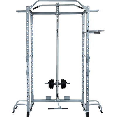 Power Rack Squat Cage Stands w Lat Pulldown Home Gym