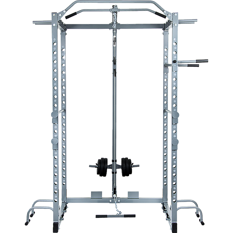 Power Rack Squat Cage Stands w Lat Pulldown Home Gym