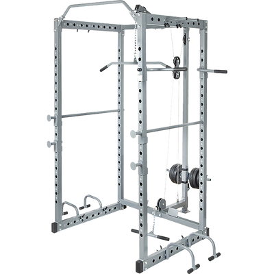 Power Rack Squat Cage Stands w Lat Pulldown Home Gym