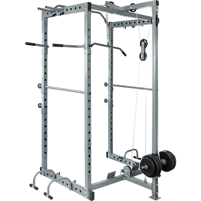 Power Rack Squat Cage Stands w Lat Pulldown Home Gym