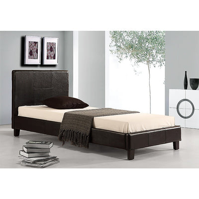 Single PU Leather Bed Frame Black