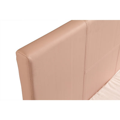 Single PU Leather Bed Frame Pink