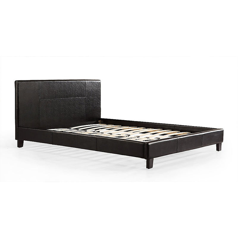 Double PU Leather Bed Frame Black