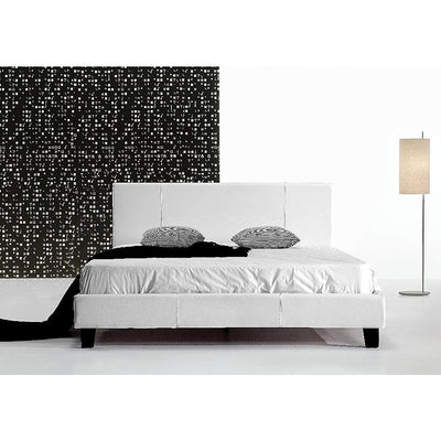 Queen PU Leather Bed Frame White