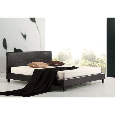 King PU Leather Bed Frame Black