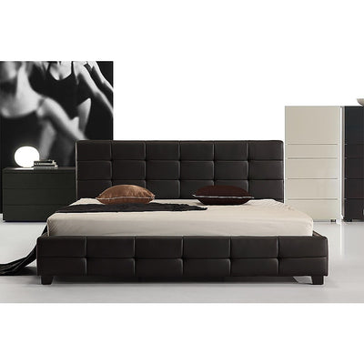 King PU Leather Deluxe Bed Frame Black