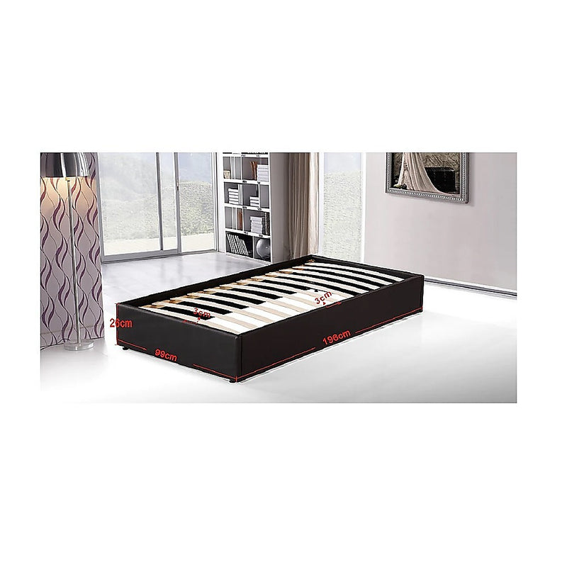 PU Leather Single Bed Ensemble Frame