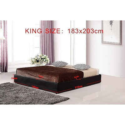 PU Leather King Bed Ensemble Frame