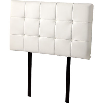 PU Leather Single Bed Deluxe Headboard Bedhead - White