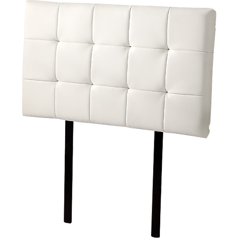 PU Leather Single Bed Deluxe Headboard Bedhead - White