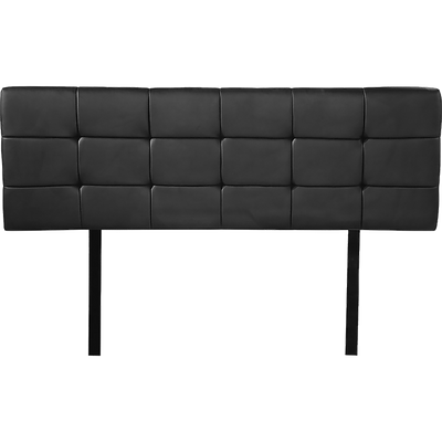 PU Leather Double Bed Deluxe Headboard Bedhead - Black