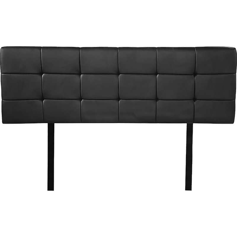 PU Leather Double Bed Deluxe Headboard Bedhead - Black