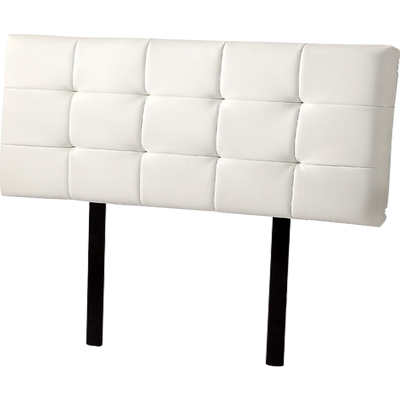 PU Leather Double Bed Deluxe Headboard Bedhead - White