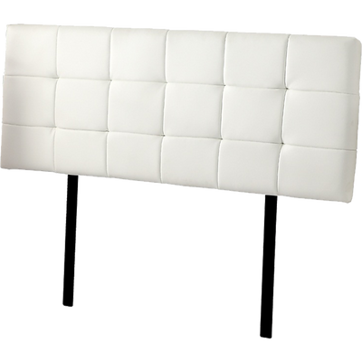 PU Leather Queen Bed Deluxe Headboard Bedhead - White