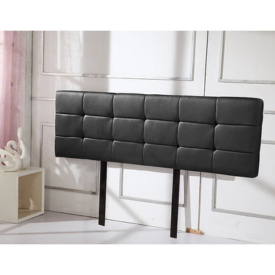 PU Leather King Bed Deluxe Headboard Bedhead - Black