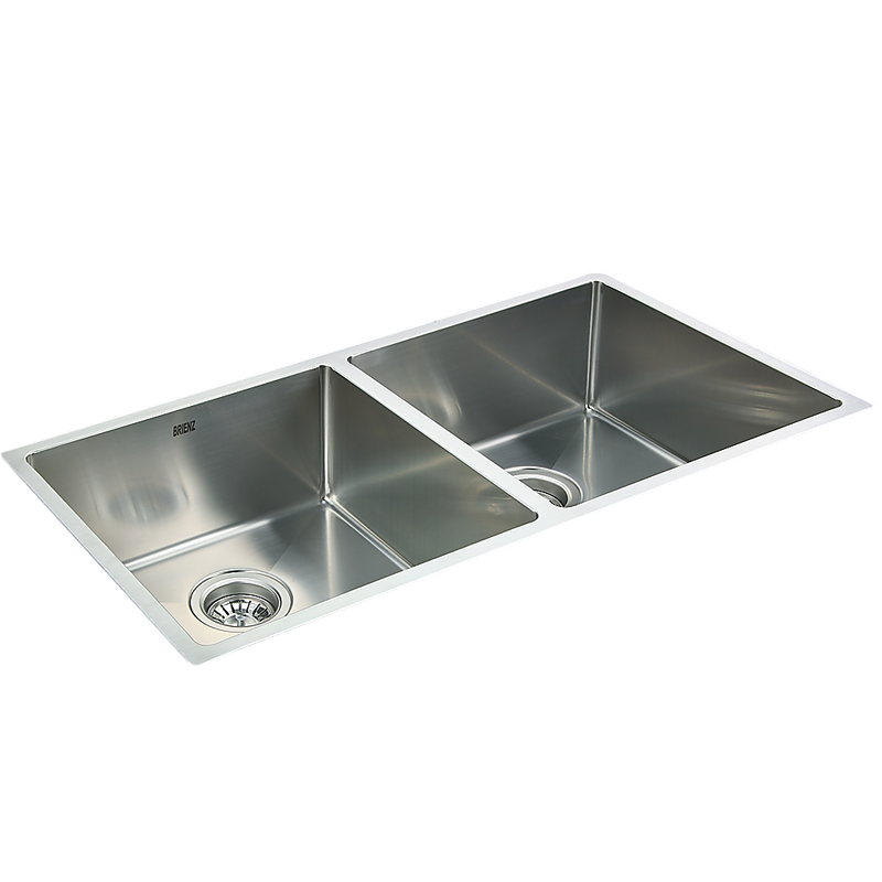 865x440mm Handmade Stainless Steel Undermount / Topmount Kitchen Sink with Waste