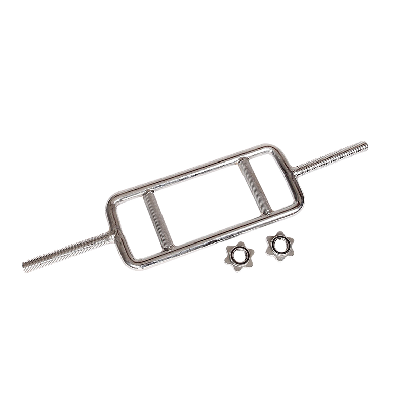 Chrome Tricep Bar Barbell Heavy Duty with Spinlock Collars