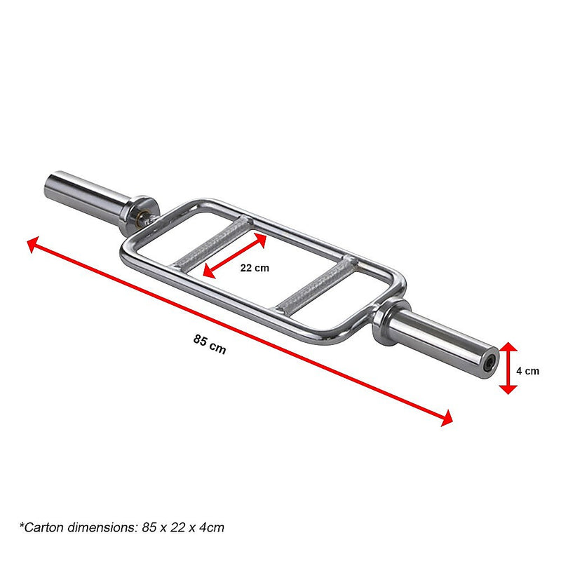 Chrome Olympic Tricep Bar Barbell Heavy Duty with Spring Collars