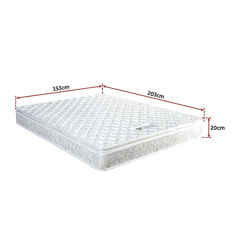 Palermo Queen Luxury Latex Pillow Top Topper Spring Mattress