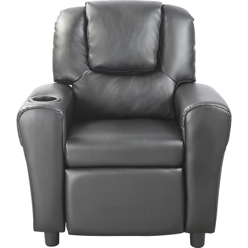 PU Leather Kids Recliner with Drink Holder