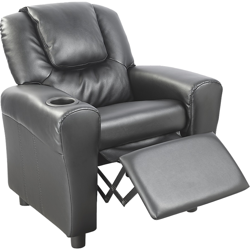 PU Leather Kids Recliner with Drink Holder